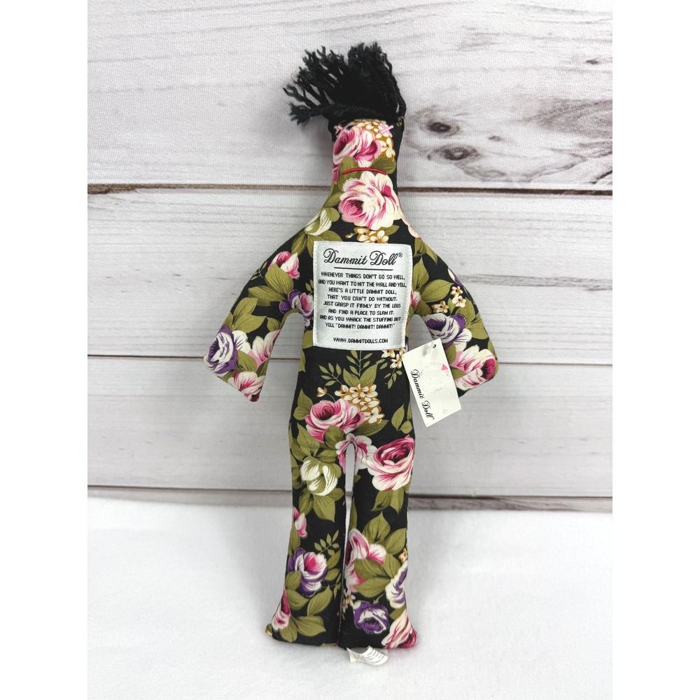 Dammit Doll Floral Print Fabric Doll‎ Stress Relief Collectible Toy 12 in